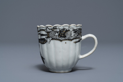 A 37-piece Chinese grisaille 'Jupiter' tea service, Qianlong