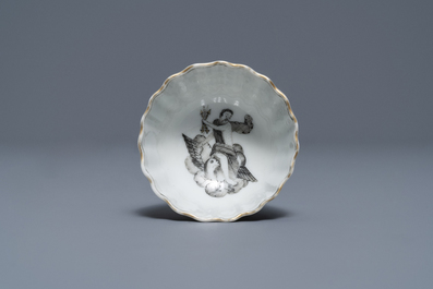 A 37-piece Chinese grisaille 'Jupiter' tea service, Qianlong