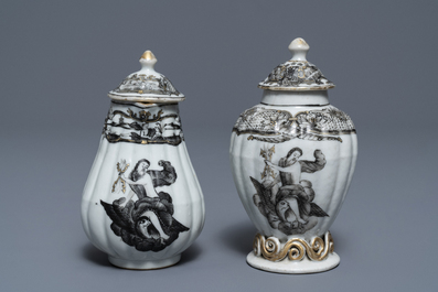 A 37-piece Chinese grisaille 'Jupiter' tea service, Qianlong