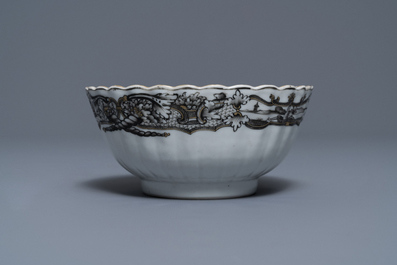 A 37-piece Chinese grisaille 'Jupiter' tea service, Qianlong