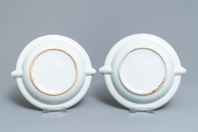 Een 9-delig Chinees famille rose servies met kostbaarhedendecor, Jiaqing/Daoguang