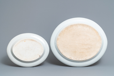 Een 9-delig Chinees famille rose servies met kostbaarhedendecor, Jiaqing/Daoguang