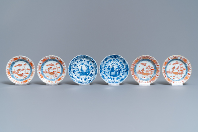 Een collectie Chinees blauw-wit, famille rose en Imari-stijl porselein, Kangxi/Qianlong