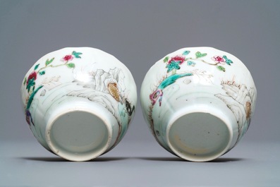 A collection of Chinese famille rose cups and saucers, Yongzheng/Qianlong