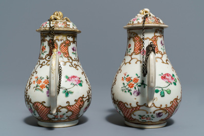 A Chinese famille rose and gilt part tea service, Qianlong