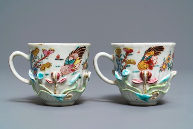 A collection of Chinese famille rose cups and saucers, Yongzheng/Qianlong