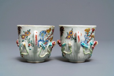 A collection of Chinese famille rose cups and saucers, Yongzheng/Qianlong