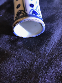 Five Chinese blue and white bottle vases, Wanli