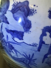 A Chinese blue and white 'immortals' vase, Wanli