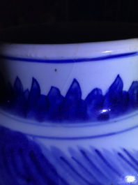 Een Chinese blauw-witte pot met dames in een tuin, Transitie periode
