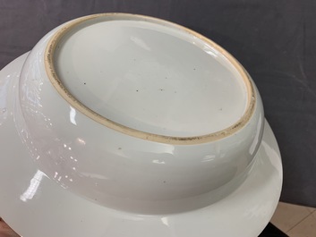 A Chinese blue and white 'river landscape' basin, Qianlong