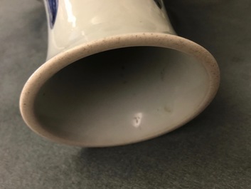 A Chinese blue and white 'peony scroll' bottle vase, Qianlong