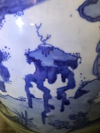 A Chinese blue and white 'immortals' vase, Wanli