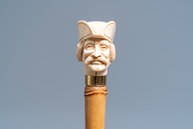 Three ivory-handled canes, 19th C.