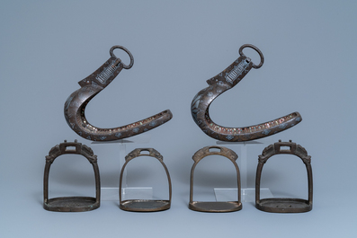 Five pairs of Chinese and Japanese stirrups, 18/19th C.