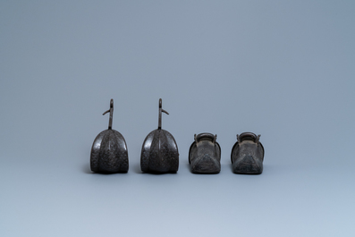 Five pairs of Chinese and Japanese stirrups, 18/19th C.