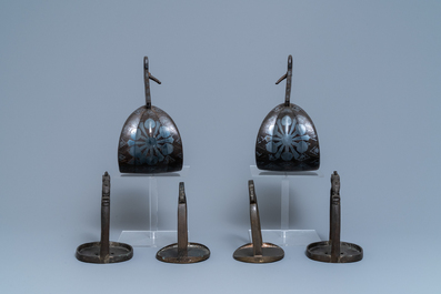 Five pairs of Chinese and Japanese stirrups, 18/19th C.