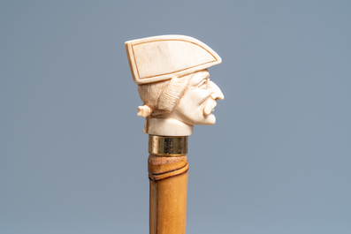Three ivory-handled canes, 19th C.