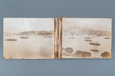 Un album de neuf photos argentiques dont une vue panoramique du Bund &agrave; Shanghai, Chine, dat&eacute; 1899