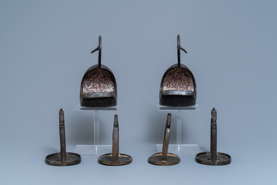 Five pairs of Chinese and Japanese stirrups, 18/19th C.