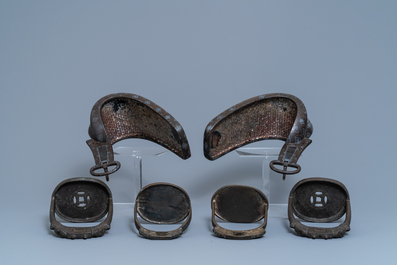 Five pairs of Chinese and Japanese stirrups, 18/19th C.