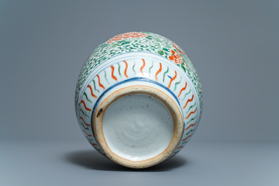 A Chinese wucai 'phoenixes' vase, Transitional period
