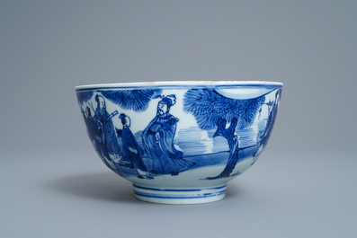 A Chinese blue and white 'Immortals' bowl, Kangxi