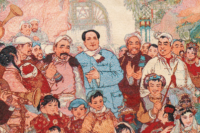 A Chinese Cultural Revolution wall hanging tapestry, 3rd quarter 20th C.