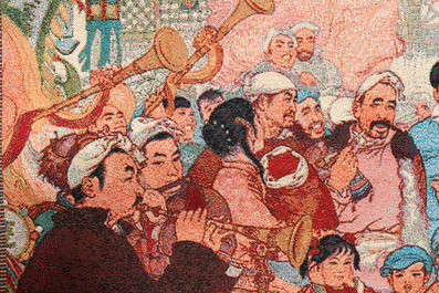 A Chinese Cultural Revolution wall hanging tapestry, 3rd quarter 20th C.