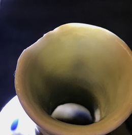 A Chinese blue and white double gourd vase, Transitional period