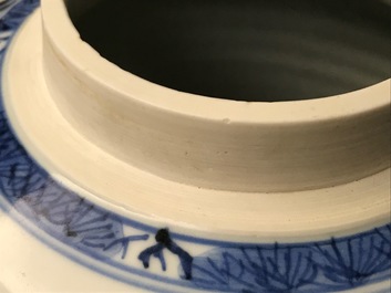 A Chinese blue and white ginger jar with playing boys, Kangxi