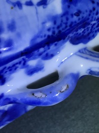 A rare Chinese blue and white 'Europa and the bull' coffee pot, Kangxi