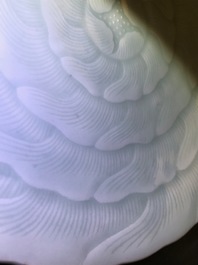 Een Chinees celadon bord in chrysantvorm, Qianlong merk en periode