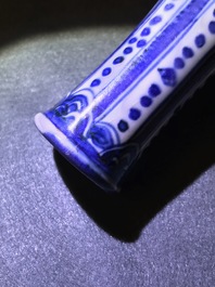 A Chinese blue and white bottle vase with flowers, Wanli