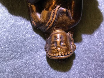 Une figure de Bouddha en bronze dor&eacute;, Sino-Tibet, 16/17&egrave;me