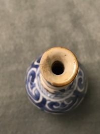 Six small Chinese blue and white vases, Kangxi