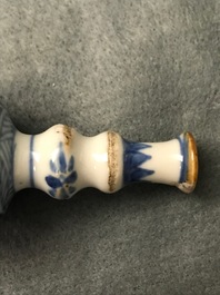 Six small Chinese blue and white vases, Kangxi