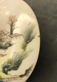 A Chinese qianjiang cai spice box and a warming bowl on foot, 19/20th C.
