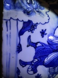 A large Chinese blue and white '8 immortals' censer, Wanli
