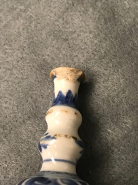 Six small Chinese blue and white vases, Kangxi