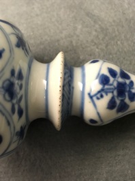 Six small Chinese blue and white vases, Kangxi