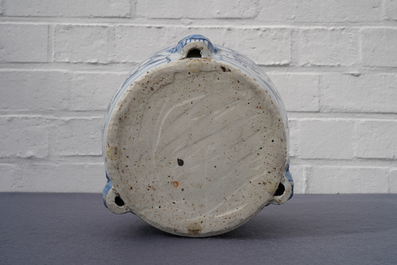 A large Chinese blue and white '8 immortals' censer, Wanli