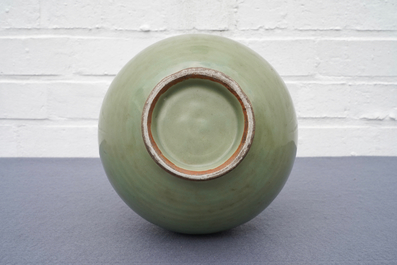 A Chinese Longquan celadon yuhuchunping vase, Yuan