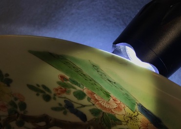 A Chinese famille verte 'carps' charger, Kangxi