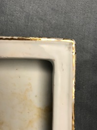A pair of square Chinese qianjiang cai jardini&egrave;res on stands, 19/20th C.