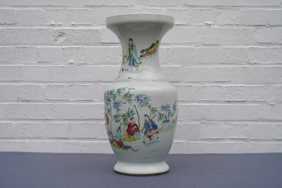 Un vase en porcelaine de Chine famille rose &agrave; d&eacute;cor des 'Sept sages dans la for&ecirc;t de bambou', Yongzheng