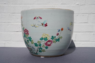 A Chinese famille rose jardini&egrave;re with birds among flowers, 19th C.