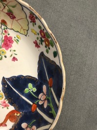 Neuf pi&egrave;ces en porcelaine de Chine famille rose &agrave; d&eacute;cor 'Feuille de tabac', Qianlong