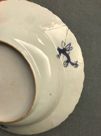 Neuf pi&egrave;ces en porcelaine de Chine famille rose &agrave; d&eacute;cor 'Feuille de tabac', Qianlong