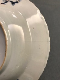 Neuf pi&egrave;ces en porcelaine de Chine famille rose &agrave; d&eacute;cor 'Feuille de tabac', Qianlong